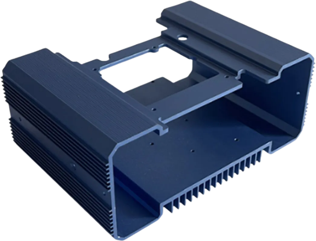 CNC machined aluminum enclosure cover.