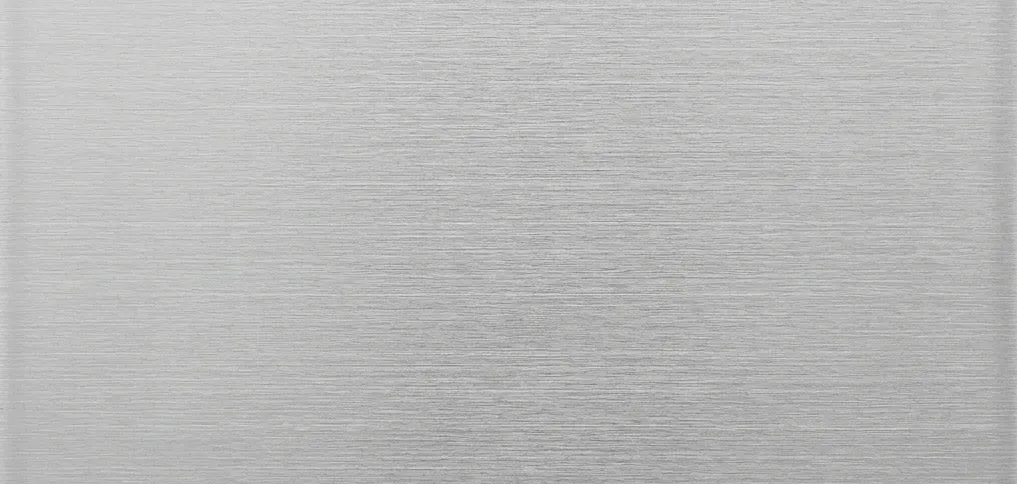 Brushed aluminum sheet metal surface swatch.