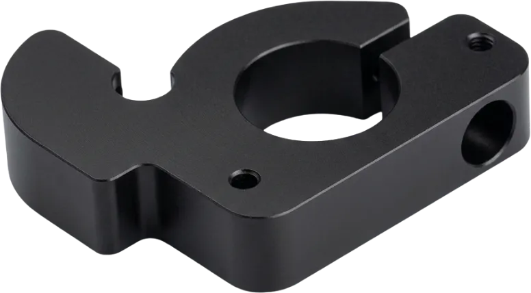 Black anodized aluminum clamp block.