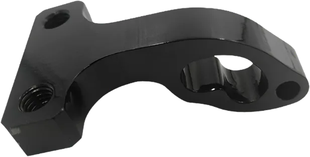 Black oxide finished carbon steel machined lever arm.
