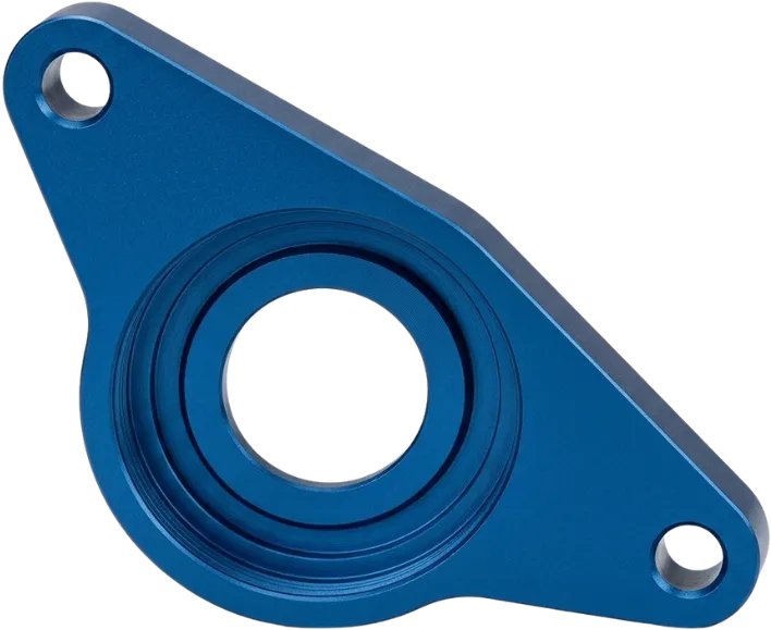 The same aluminum flange anodized blue.
