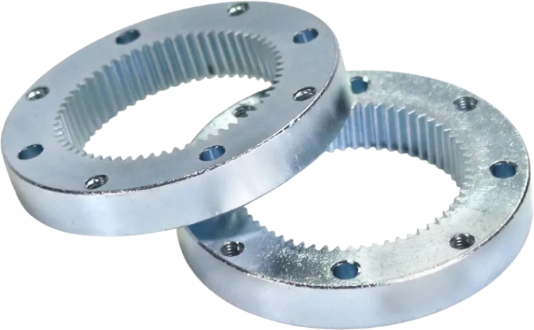 Blue-white zinc plated steel rings.