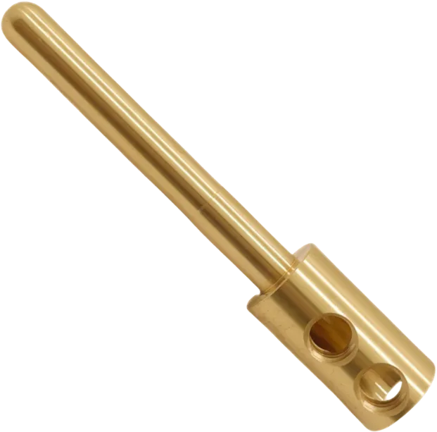 CNC machined brass terminal pin.