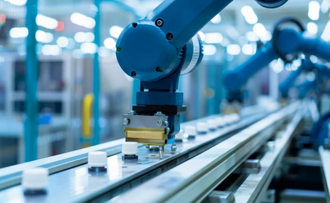 Automated production line using carbon steel machined components.