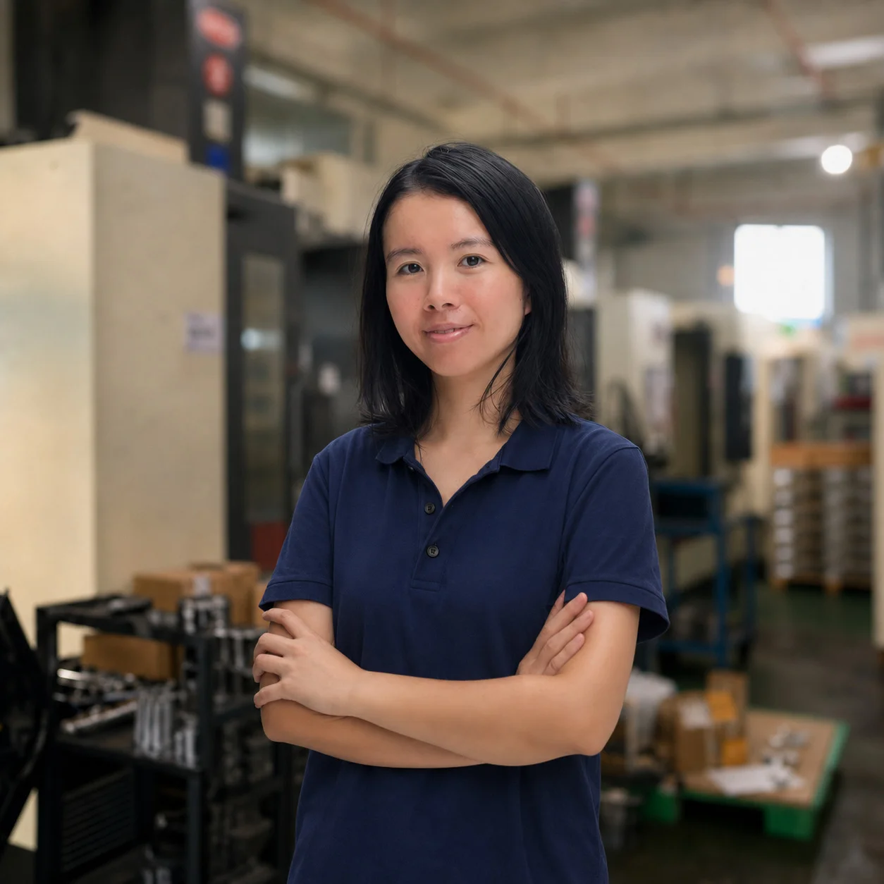 Lisa, Manufacturing Projects Director, on the PURESPEC shop floor.
