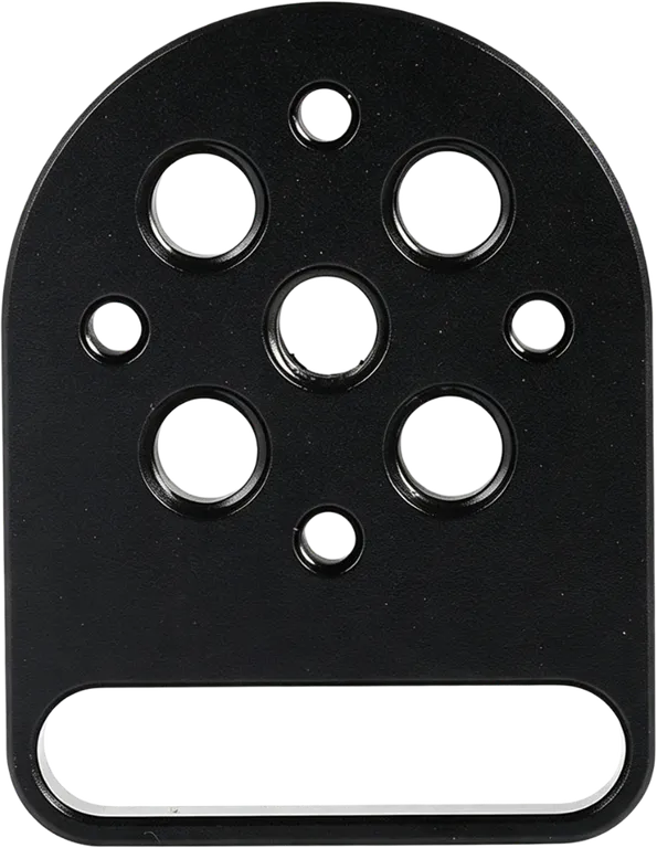 The same fabricated steel plate after black powder coating.
