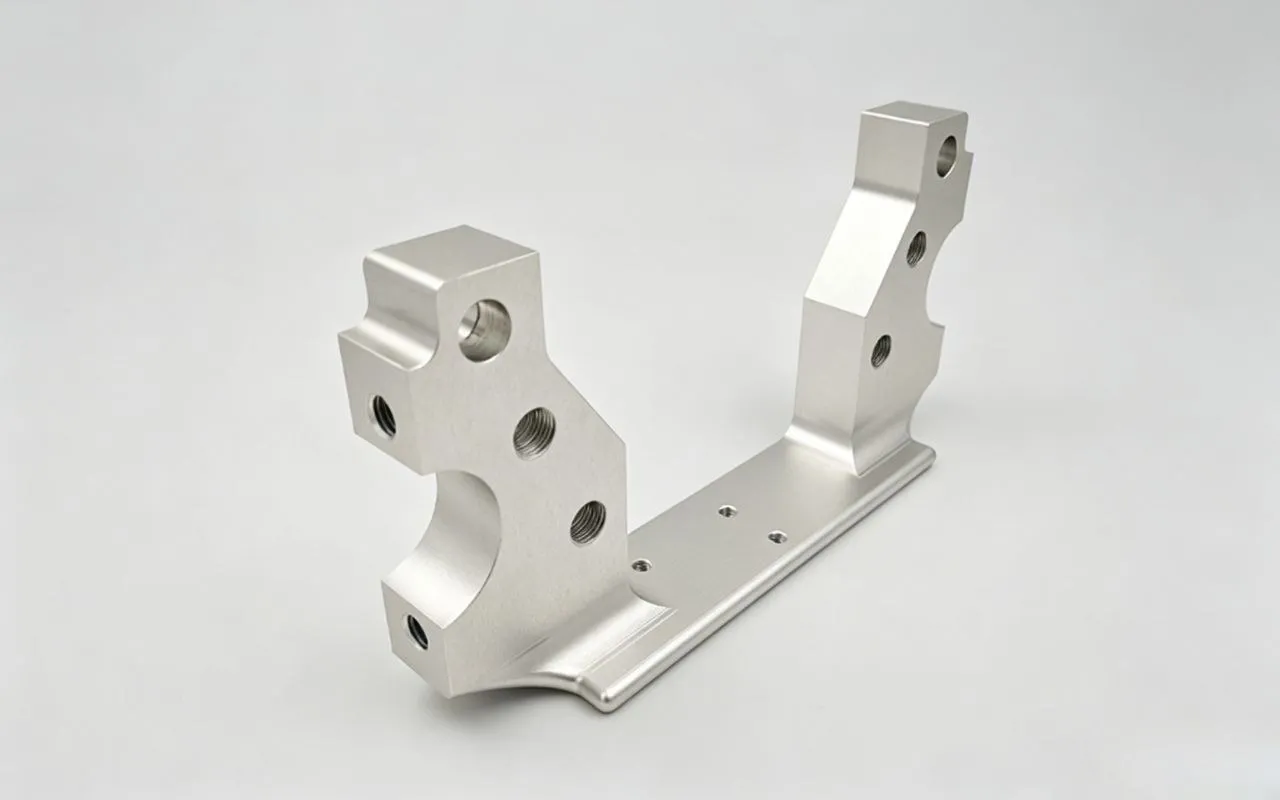 A CNC-machined aluminum bracket produced by PURESPEC.