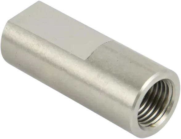 Machined stainless steel standoff with an internal thread.